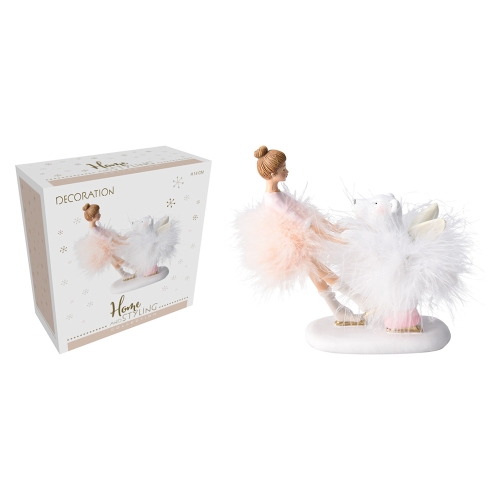 Polar bear with angel 14 cm