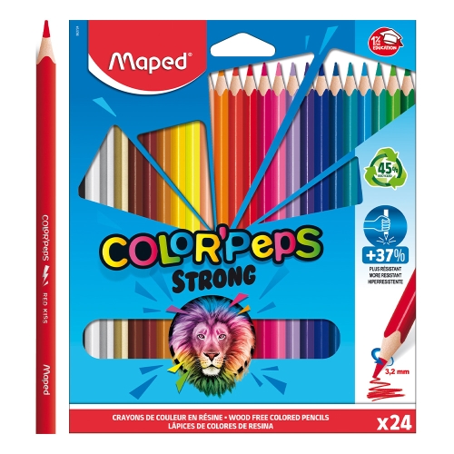 MAPED triangular crayons "COLOR'PEPS STRONG" set of 24 pcs
