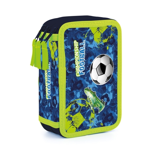 3-pouch pencil case. empty - Football 2