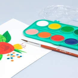 MILAN watercolor paints - 12 colors, 30 mm + brush (2)