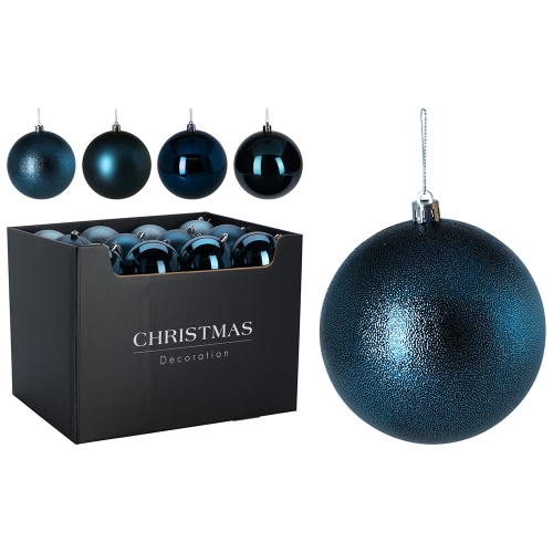 Christmas ball - PP 100 mm/blue, mix/1pc