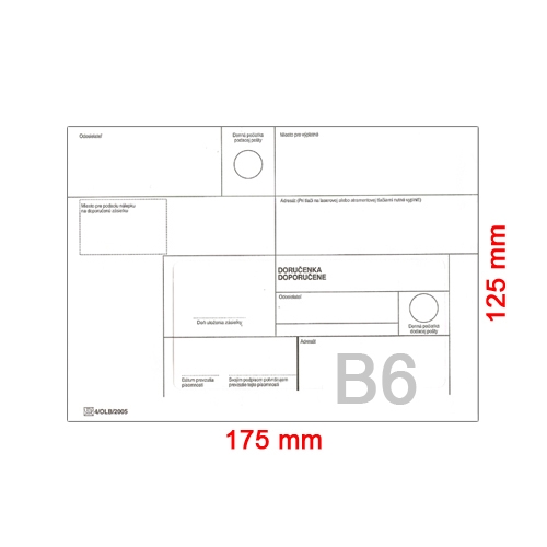 Envelopes B6 STRIP 125x175 mm recommended, 25 pcs, cover tape (22890)