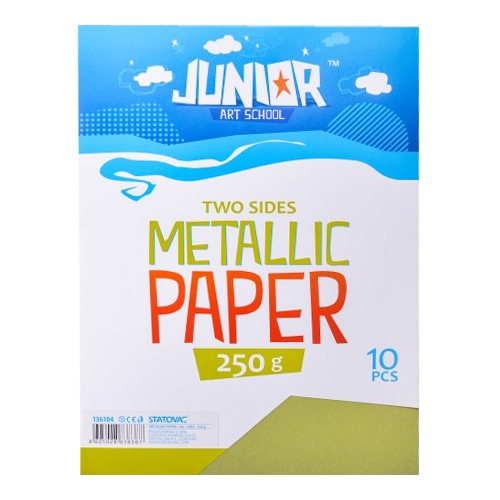 Dekoračný papier A4 Metallic svetlo-zelený 250 g, sada 10 ks