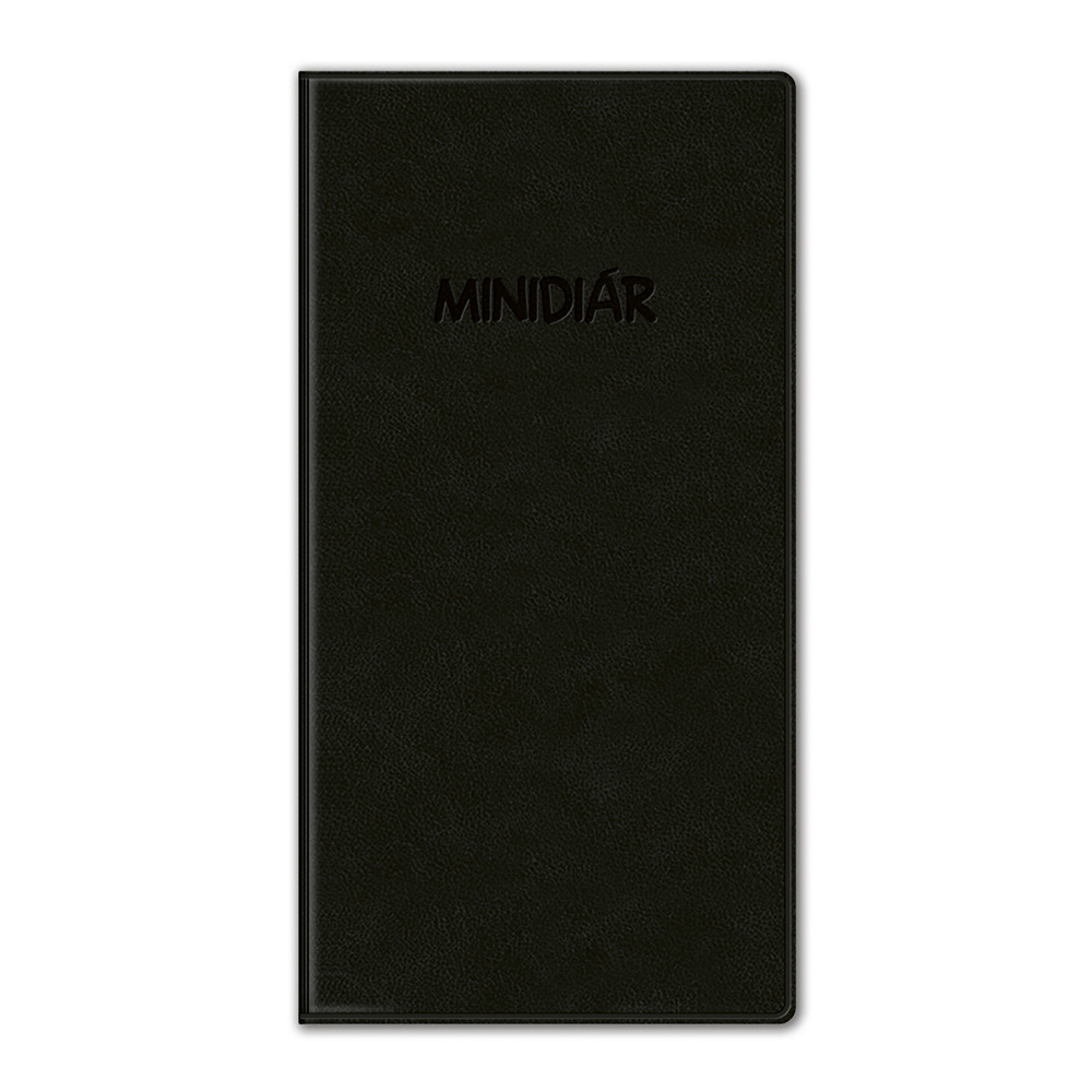Diár Mini 2027 mesačný PVC - čierny