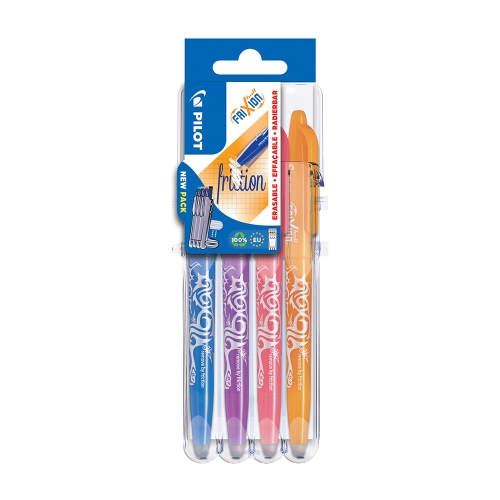 Roller rubber PILOT Frixion Ball 0.7 mm, Set2Go new colors, set of 4 pcs