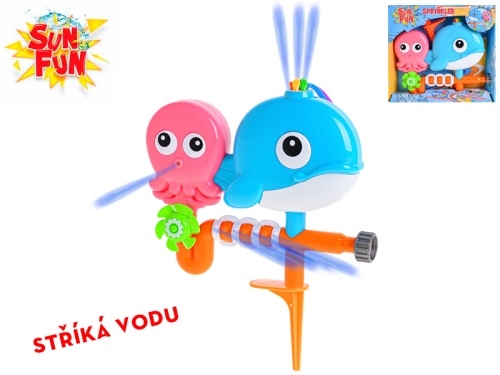 Morské zvieratká striekajúce vodu v krabičke