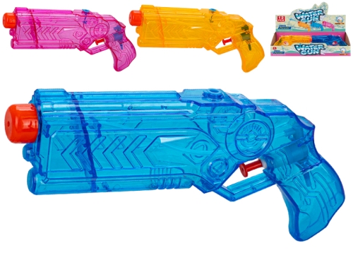 3asstd color (pink,blue, orange) 23cm plastic water gun 12pcs in DBX
