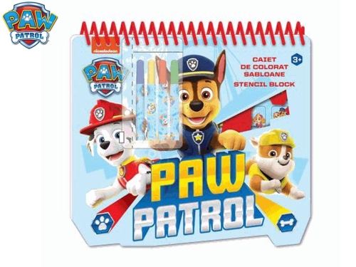 Paw Patrol sada omaľovánok 20x21,5x2cm so šablónami, samolepkami a fixkami 4ks