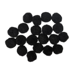Crafty deco, craft pom pom black, 20mm, 20pcs