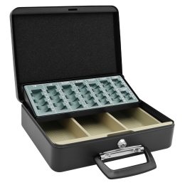 Pokladňa kovová 12&quot; s EURO mincovníkom - čierna