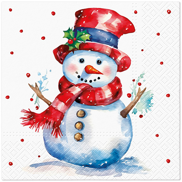 Obrúsky TaT 33x33cm Watercolor Snowman