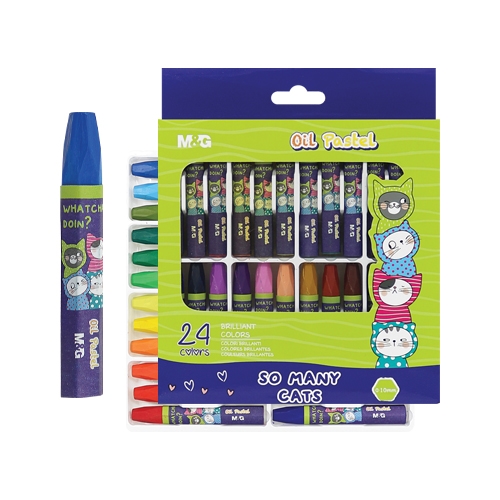 M&G hexagonal crayons So Many Cats, set of 24 pcs