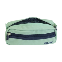 2-zipped rectangular pencil case 1918 series, green