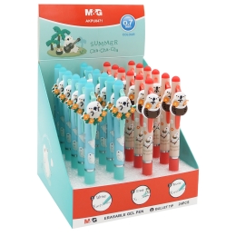 Gel pen, erasable M&G Pumpkin, tip 0.5 mm, blue refill (2 designs) (1)