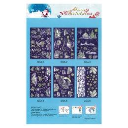 Christmas stickers 31.5 x 50 cm fluorescent 3D (mix of shapes) (7)