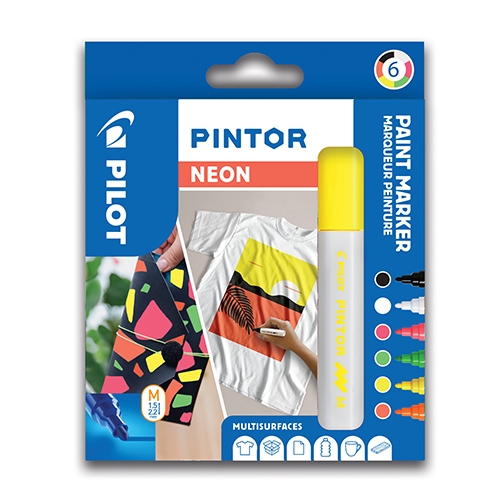 Decorative marker PILOT "Pintor Neon", set of 6, tip M