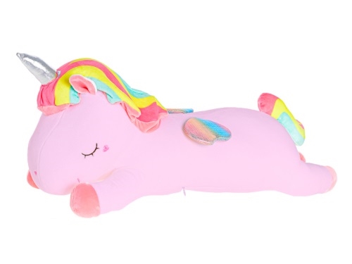 40cm pink color super soft plush lying unicorn each in polybag 0m+