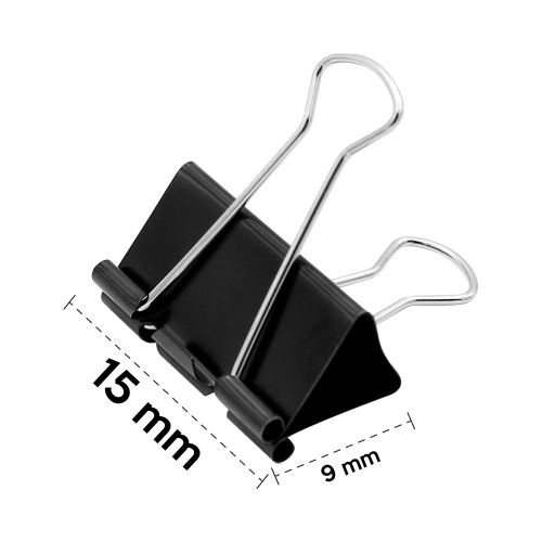 Clip binder/black JUNIOR, 15 mm,
