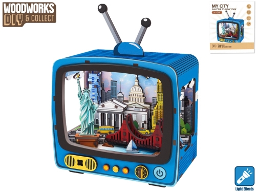 Woodworks drevený New York 78ks na batérie so svetlom v krabičke