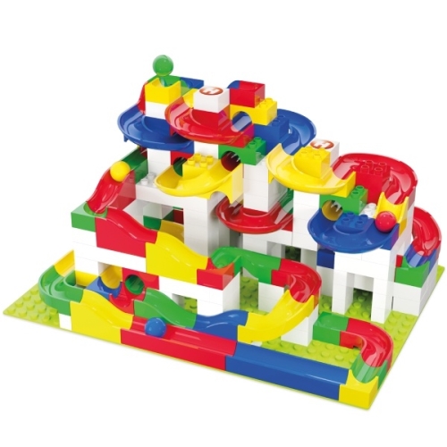 HUBELINO Ball track - set with Maxi cubes 213 pcs