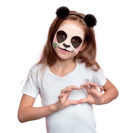 Farby na tvár PANDA - 4 farby + štetec a čelenku (sada) (2)