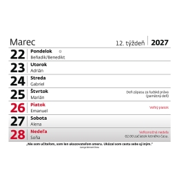2027 Desk Calendar: Weekly Work Calendar with Quotes (1)