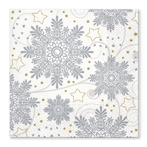 Obrúsky TaT 33x33cm Snowflakes Silver