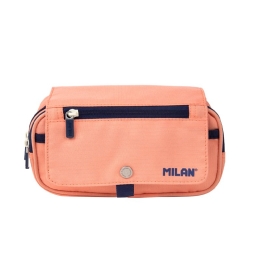 3-zip pencil case with a flap Sunset series, pink (1)