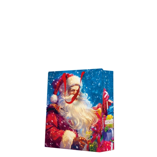 Darčeková taška vianočná 20x10x25 cm Santa Claus with gift boxes