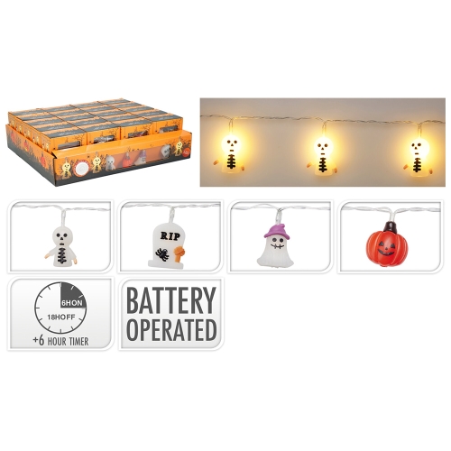 Light chain Halloween figures 10x LED, length 135 cm