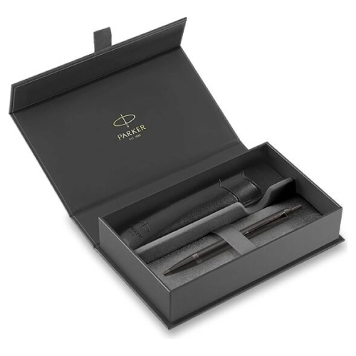 GP PARKER IM Achromatic Black BT + čierne PU púzdro
