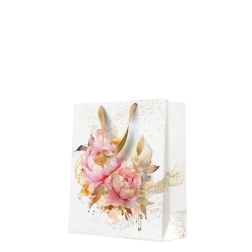 Darčeková taška medium 20x25x10 cm Artistic Peony Seamless