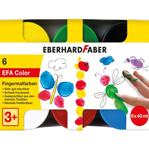 Farby prstové 40 ml - sada 6 základných farieb