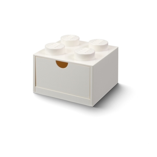 LEGO stolní box 4 so zásuvkou - biela