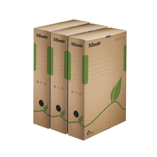 Archívny box A4 / 80 mm, recyklovaný kartón, ESSELTE "Eco", hnedý