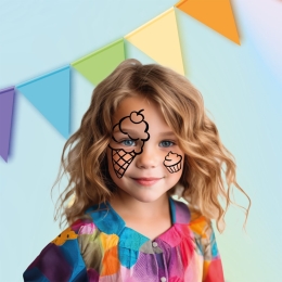 Face paints ICE DREAM - 8 colors + lipstick, brush, applicator (set)