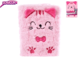 Glamour 15x2,5x21,5cm plush 80pages cat notebook 12pcs in DBX