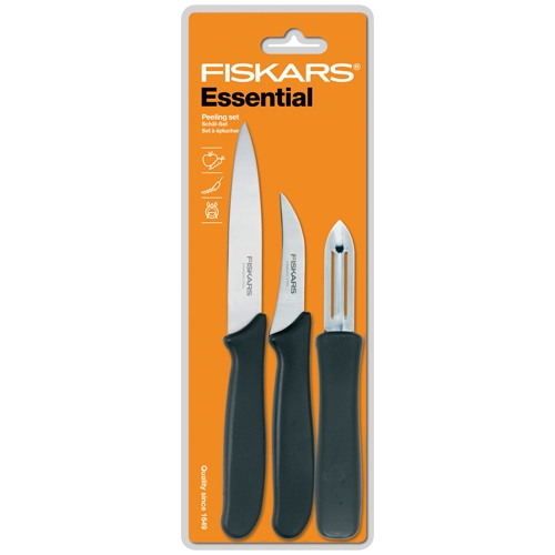 Sada nožov na lúpanie Essential 3 kusová Fiskars 1024162 