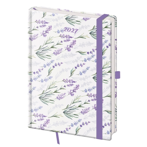Diár 2027 denný A5 Vario - Lavender s gumičkou