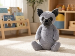Plush Friends 60cm plush sitting gray dog 0m+ (1)