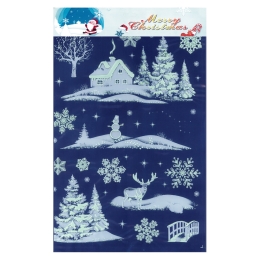 Christmas stickers 31.5 x 50 cm fluorescent 3D (mix of shapes) (5)