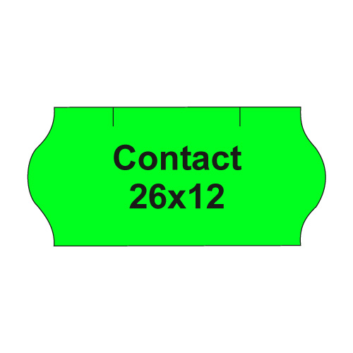 Etikety cen. CONTACT 26x12 oblé - 1500 etikiet/kotúčik, zelené