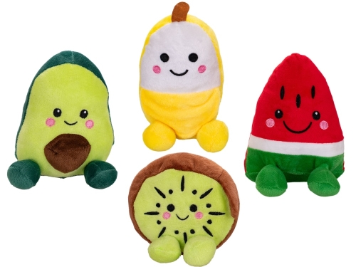 4asstd (banana,avocado,watermelon,kiwi) 10-14cm plush fruit 0m+