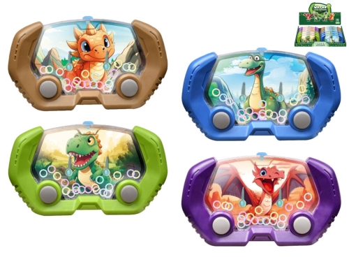 4asstd color (brown,purple,green,blue) plastic dino water game 12pcs in DBX
