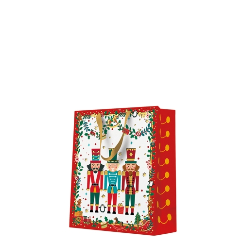 Medium Gift bag - Nutcracker with garlands 20x10x25 cm
