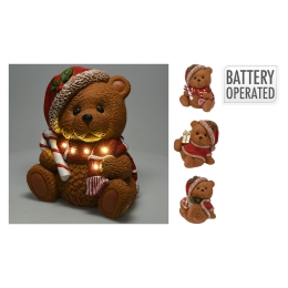 Figúrka medveďa s vianočnou čiapkou 29 cm a LED svetlom, mix/1ks Figúrka medveďa s vianočnou čiapkou 29 cm a LED svetlom, mix/1ks