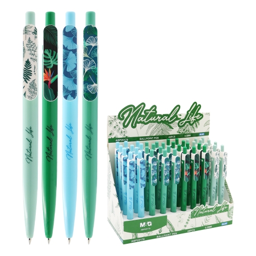 Pero guľôčkové M&G Natural Life 0,5 mm - modrá náplň /1ks