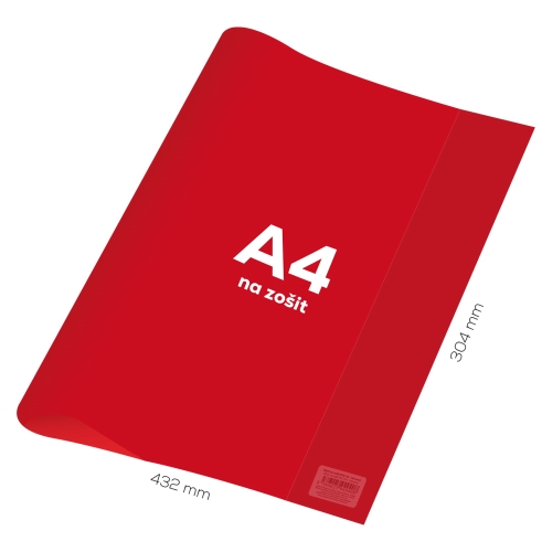 Cover for notebook A4 PVC 432x304 mm - transparent/red