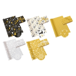 Papier darčekový 70 x 200 cm - Neutral 28 (mix 5 vianočných dizajnov)