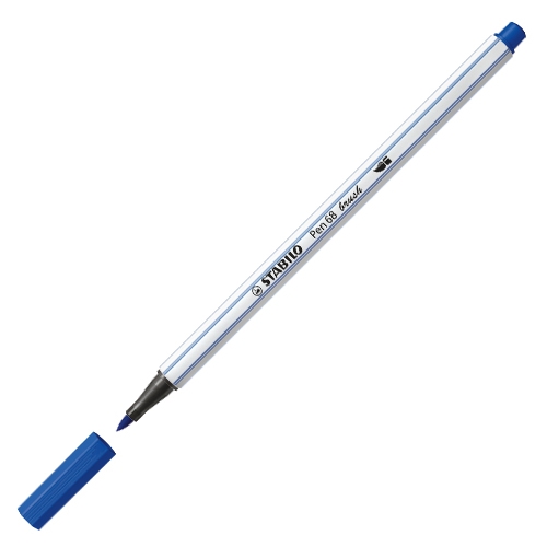 Marker with a brush tip for different line widths STABILO Pen 68 Brush, ultramarine blue